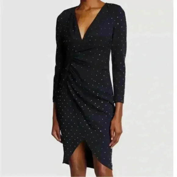 Aidan Mattox Dresses & Skirts - Aidan Mattox Women's Blue V-Neck Long-Sleeve Mock-Wrap